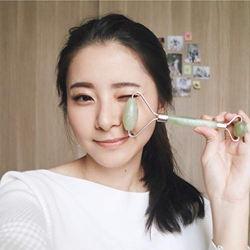 Jade Roller Massage Tool for Youth and Beauty - Lymphatic Drainage Tool for Face, Neck, Body - Anti Aging Treatment - Reduces Wrinkles and Fine Lines - Original Jade Stone - Thumbnail 3