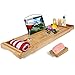 Wood Worx Bath Essentials - Premium Bamboo Bathtub Tray Caddy & Soap Holder - Nonslip Wooden Tray with Expandable Sides, Book Tablet Holder, 2 Removable Trays, Wine Glass, Smartphone & Candle Slots