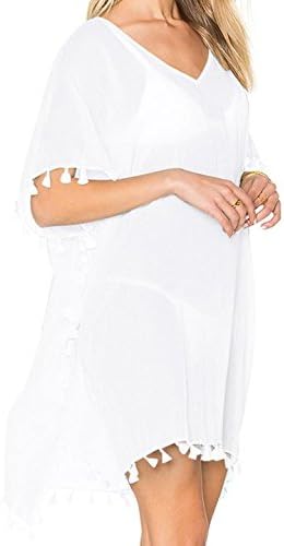 Womens Cover up Bohemia Tassel Swimsuit Beachwear Bikini Dress