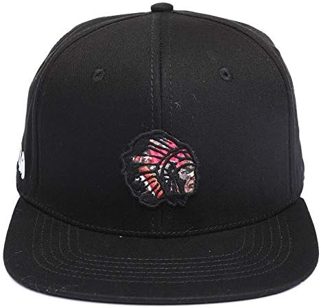 HUSTLE GANG Men's Wild Chief Snapback Hat Black