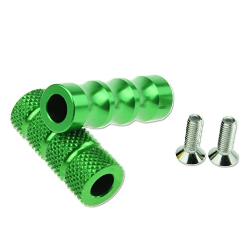 FXCNC Racing 1 pair 6mm CNC Aluminum Motorcycle Small Spare Gear Shift Brake Lever Peg Pedal Cover Head Green Rearsets Footrests Fusion Male-Mount