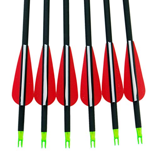 M.A.K MAK 6/12/24pcs 30" Carbon Arrow Shaft Plastics Fletching Changable Head Fit Compound Bow