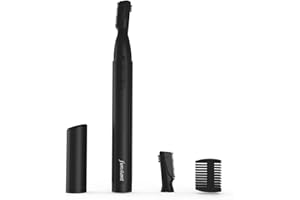 Funstant Upgraded Eyebrow Trimmer for Men, Precision Detailer Battery-Operated Eyebrow Razor and Shaper, Electric Facial Hair Trimmer with Comb, Dual-Blade Grooming Tool, No Pulling Sensation