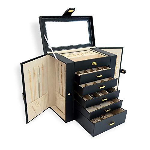 AKOZLIN Large Jewelry Box Organizer Functional Huge Lockable for sale ...