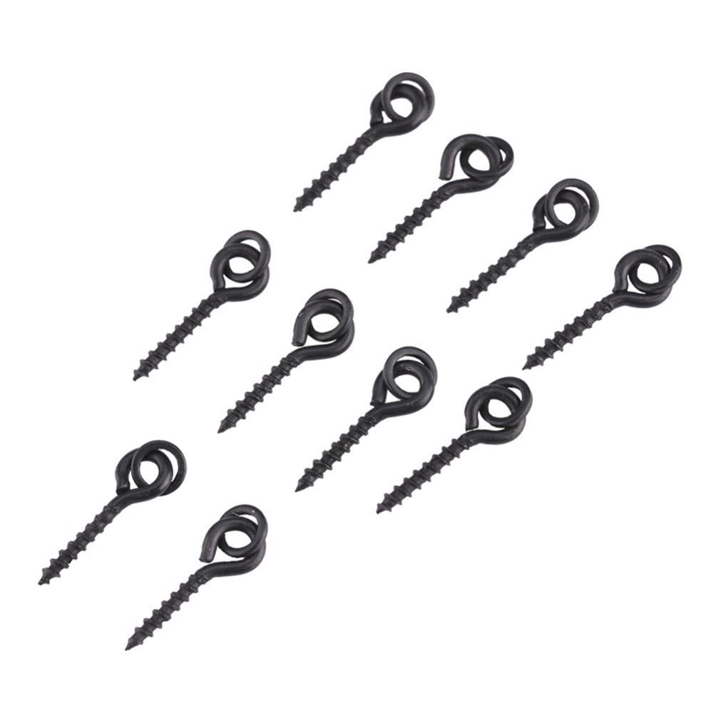 zalati Bait Screws 100pcs Boilie Bait Screw Terminal Rig Tackle with Round Link Loop for Carp Fishing Tool
