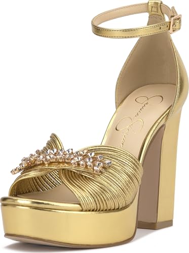 Jessica Simpson Women’s Anissia Platform Sandal, Gold, 6.5