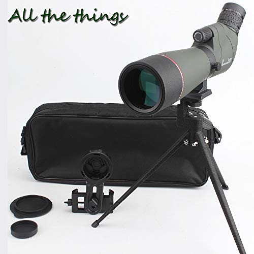 LANDOVE Upgrade Prism Spotting Scope - 20-60X65mm BAK4 Waterproof Angled Spotting Scope with Tripod and Smartphone Holder for Target Shooting Bird Watching Hunting Archery Wildlife Observing - Thumbnail 6