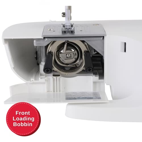 SINGER MX60 Lightweight & Portable Sewing Machine with Accessory Kit & Foot Pedal | 57 Stitch Applications, LED Light & 4-step Buttonhole | Great for Crafts & Mending