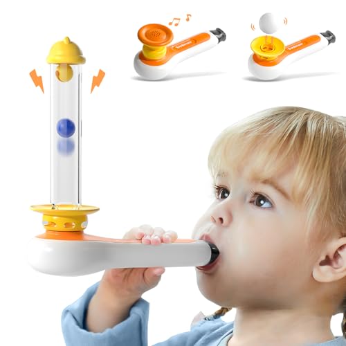TOP BRIGHT 3 in 1 Sensory Toys for Toddler with Whistle, Ball Blowing, Floating Blow Pipe Balls – Autism Sensory Products, Fine Motor Skills, Toddler Toys for 3 4 5 Year Old Boys Girls Gifts
