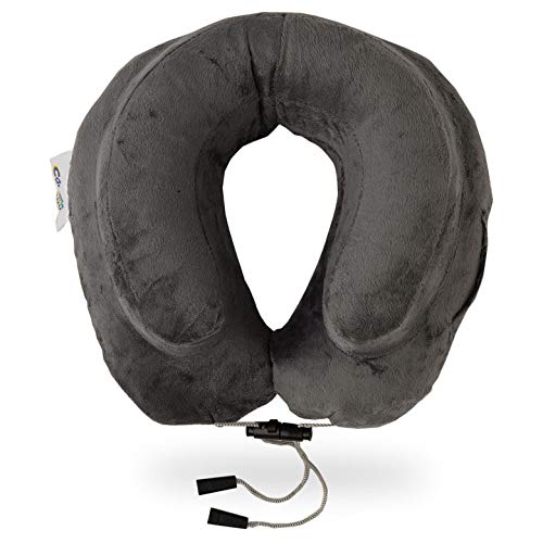 Cabeau Air Evolution Inflatable Travel Neck Pillow - The Best Travel Pillow Built for Maximum Comfort and Portability, Grey