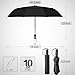 Auto Umbrella, YuGoo Automatic Open Close 10 Ribs 210T Waterproof Windproof Anti-UV Umbrella Canopy with Anti-Slip Handle - 47.3 Inches Black