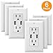 TOPGREENER 4.8A High Speed USB Wall Outlet, 15A Tamper-Resistant Receptacles, Compatible with iPhone XS/MAX/XR/X/8/7, Samsung Galaxy S9/S8/S7, LG, HTC & Other Smartphones, UL Listed, TU21548A, 6Pack