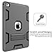 Topsky 3299978 Shock-Absorption Three Layer Armor Defender Full Body Protective Case for iPad 6 and Air 2 with Stylus and Screen Protector - Grey/Black
