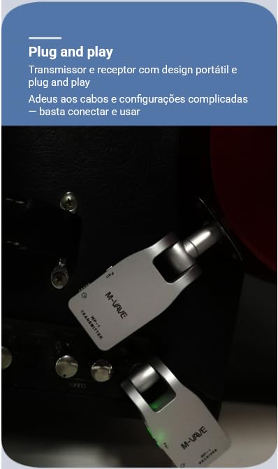 M-VAVE WP-1 Transmissor e receptor sem fio para guitarra 2.4G, ferramentas com bateria integrada para captador de guitarra e baixo, peças para instrumentos com pontas