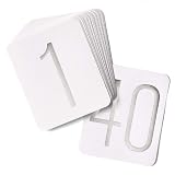 Hortense B. Hewitt Wedding Accessories Table Numbers 1 Through 40, Silver Foil on White, 5 by 6-Inch Each