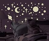 Reusable Decorative Celestial Glow in the Dark Wall Appliques Stickers