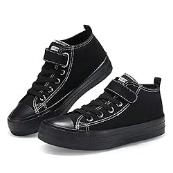 Fefoe Kids All Black Canvas Walking Shoes Kids