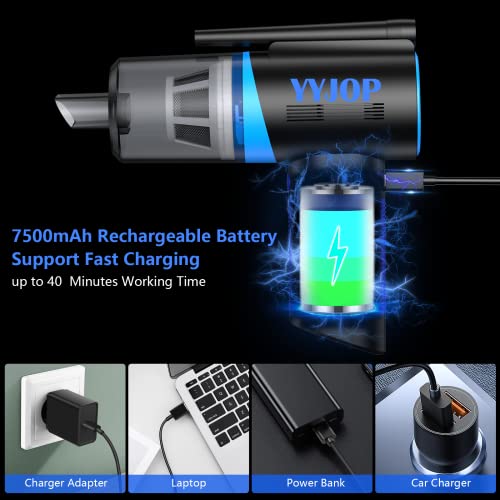 Electric Air Duster, YYjop Upgraded Air Duster and Vacuum 2 in 1, 3