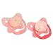 Dr. Brown's PreVent Orthodontic Baby Pacifier, Suction Free Air Channel, Contoured Butterfly Shield is Gentle on Face, Made in USA, Stage 2, 6-18m, 2-Pack, Glow in the Dark - Pink