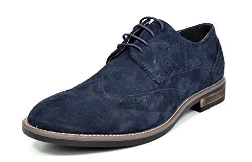 Bruno marc men s urban-03 navy suede leather lace up ox…