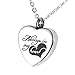 HooAMI Always in My Heart Memorial Urn Locket Cremation Jewelry Ash Keepsake Stainless Steel Pendant Necklace