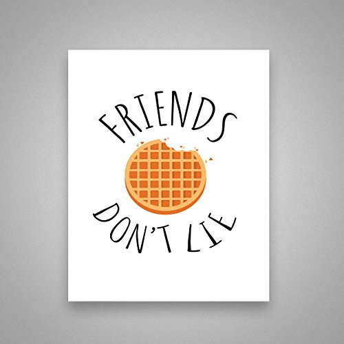 Friends Don T Lie Eggo Waffles Stranger Things Inspired Art Print Eleven Eggo Quote Modern Wall Art 8 Inches X 10 Inches Buy Online In Guernsey At Desertcart