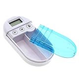 HuntGold Pocket Mini Pill Box Case Electronic Timer Alarm Clock Reminder Medicine Storage Dispenser