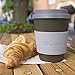 Reusable Coffee Cup for Travel To Go 2oz | Portable Bamboo Mug with Lid, 2 Sleeves, Carry Bag | Plastic and BPA Free | Dishwasher Safe Eco Cups 350ml