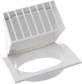 EUROPLAST Cowled Duct Cover 150mm Backdraught Shutter ABS White 6" view 6