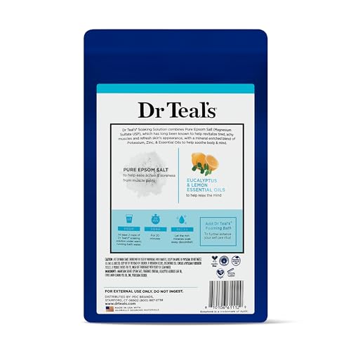 DR TEAL’S PURE EPSOM MAGNESIUM SALT SOAK, RESTORATIVE MINERALS WITH MAGNESIUM, POTASSIUM & ZINC, 3 LBS