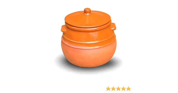 Cazuela de cerámica/olla de barro (para guisos) 3,5 litros 22 cm de diámetro x 23 cm alto
