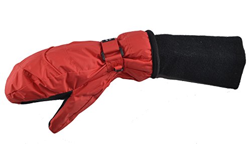 SnowStoppers Kid's Waterproof Stay On Winter Nylon Mittens Small / 1-3 Years Red - Thumbnail 2