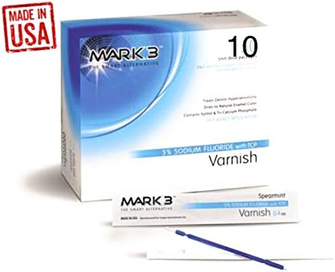 Varnish 5% Sodium Fluoride Unit-Dose Package (2 x 5 Pcs) Bubblegum, Mint or Caramel - Made in USA (Caramel)