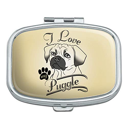 I Love My Puggle Rectangle Pill Case Trinket Gift Box