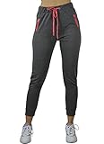 LnLClothing Junior's Zippered Drawstring Joggers, Grey, Large