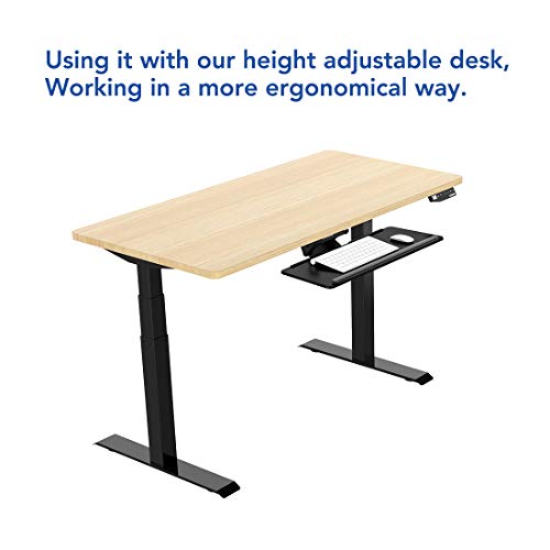 FlexiSpot Adjustable Computer Keyboard & Mouse Platform Tray Ergonnomic Under Table Desk Mount Drawer Shelf