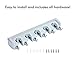 KINGTOP Mop and Broom Holder Garage Storage Rack Hooks Wall Mounted Organizer for Home Garden Tool Shelving (5 Position 6 Hooks)