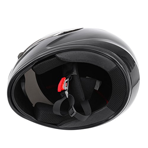 PanelTech DOT Black Mirror Visor Full Face Adult Helmet for Motorcycle Bike (XL)