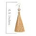 NLCAC Women Thread Tassel Dangle Earrings Silk Fringe Thread Drop Earrings for Parties (champagne)