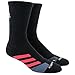 adidas Unisex Traxion Tennis Crew Sock (1-Pair), Black/Shock Red/Onix/White, Medium, (Shoe Size 6.5-9)