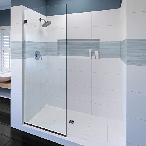 Fixed Glass Shower Screen with Chrome Finish 36"x76" Water Repellent Tempered Glass Shower