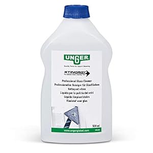 UNGER Glasreiniger voor Stingray (0,5 liter, streepvrije raamreiniging, verwijdert vet/vingerafdrukken, zeer zuinig…