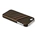 Dockem Ultra Slim Wallet Case for iPhone SE, 5, 5S - Vintage Synthetic Leather Card Case with 2 Card Holder Slots, Professional Executive Snap On Cover [Brown]