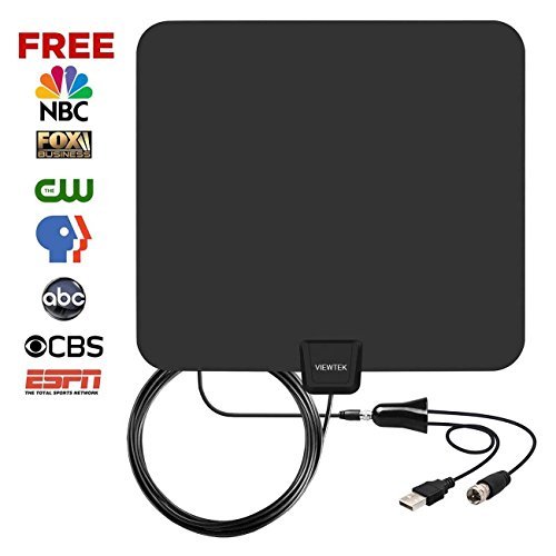 Digital Indoor HD TV Antenna 50-90 Miles Long Range, Amplifier Signal Booster Support 4K 1080P UHF VHF Freeview HDTV Channels with 13.2ft Coax Cable