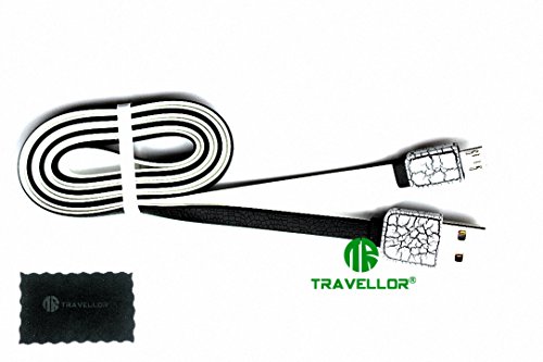 Universal Android Data Cable,TRAVELLORÂ® Boutique Unique cracks texture Data 3.3 ft with Micro USB standard Cable for Samsung,HTC,LG Other Android Smartphone (White)