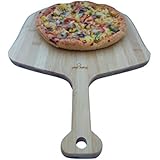 Fiery Chef 19.7-inch x 12.6-inch Premium Natural Solid Three Layers Bamboo Pizza Peel, Paddle for Homemade Pizza and Bread Baking