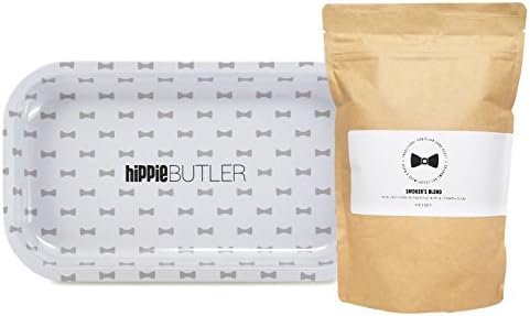 Bundle - 2 Items - Hippie Butler "Smokers Blend" Whole Bean Coffee with Rolling/Serving Tray