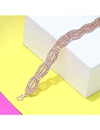 YEYA - Pulsera de tenis clásica con circonita cúbica ajustable para mujer, aleación