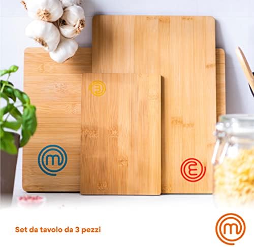 MasterChef Taglieri Legno, Set Tagliere Cucina in Bamboo, 3 Pezzi: