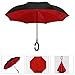 AmbrellaOK Premium Double Layer Inverted Umbrella with Reverse Folding Design Hands Free Handle Lightweight & Windproof Ideal Gift for Women & Men